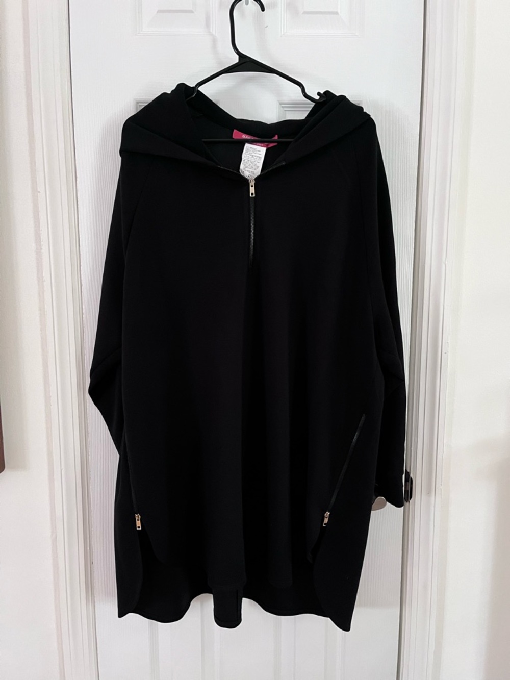 Marina Rinaldi Sport Black Hooded Sweatshirt Size Large